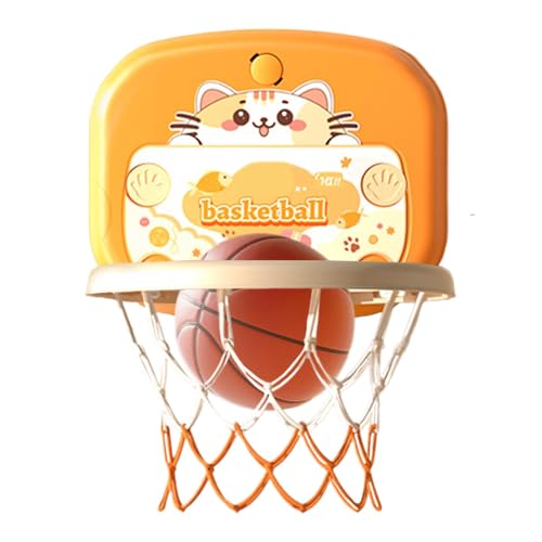 Über der Tür Basketballkorb, Tiermuster-Basketballspielset, Indoor-Basketballkorb | Wand-Basketball-Set mit Katzen- und Hundemuster, kein Bohren, Indoor-Basketballspielzeug mit Ball und Pumpe für Jung von Generic