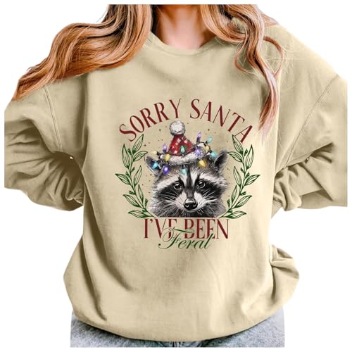 Ugly Christmas Sweater Damen Weihnachts Sweatshirt Damen Pullover Weihnachten Mit Weichem Stoff Damen Weihnachts Sweatshirt Mit Gemütlicher Kapuze Warmer Damen Kapuzenpullover Für Den Winter von Generic