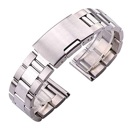 Uhrenarmband, 18, 20, 22, 24 mm, massives Edelstahl-Uhrenarmband, Metallarmband, gerades Ende, Gold, Silber, Schwarz, Armbanduhren, Ersatzarmband von Generic