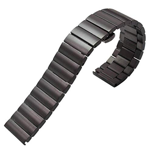 Uhrenarmband aus massivem Edelstahl, 16 mm, 18 mm, 20 mm, 22 mm, silberfarben, schwarz, gebürstetes Metall, Uhrenarmbänder von Generic