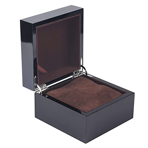 Uhrenbox, Armbanduhr-Vitrine, Organizer, schwarz lackiertes Holz, einzelne Uhrenbox mit Kissen, Holz-Armbanduhr-Vitrine, Organizer für Herren, Uhren-Organizer zur Aufbewahrung und Präsentation von Generic