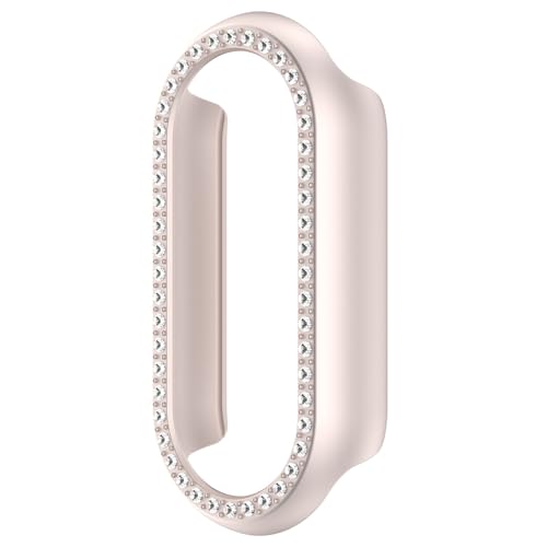 Uhrengehäuse mit Strass für Xiaomi Smart Band 9/9 NFC Smartwatch Hülle Bling Schutzhülle, Glitzer Strass Kratzfest Aushöhlen Cover Hollow Galvanisiertes Watch Schutz (1 Star,25.2 * 50.4mm) von Generic