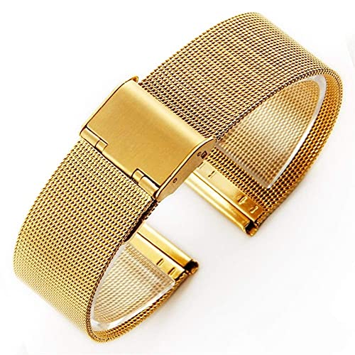 Uhrengurt 4 Farben Roségold schwarz Edelstahl Männer Armband Armband Handgelenk Uhren Ersatzband 12-18 20 22 22mm von Generic