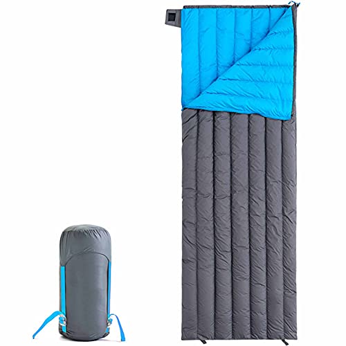 Umschlagschlafsack für Erwachsene und Kinder, leichter Schlafsack für warmes und kaltes Wetter, ideal für Outdoor-Camping, Rucksackreisen und Wandern (Blau, 400 g) von Generic
