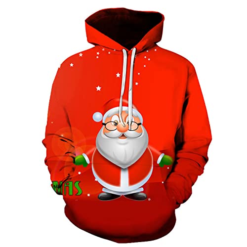 Unisex Herren Und Damen Weihnachten Christmas Hoodies Lustige Kreative 3D Pullover Sweatshirt Für Jungen Mädchen S-6xl (Style 3#,XL) von Generic