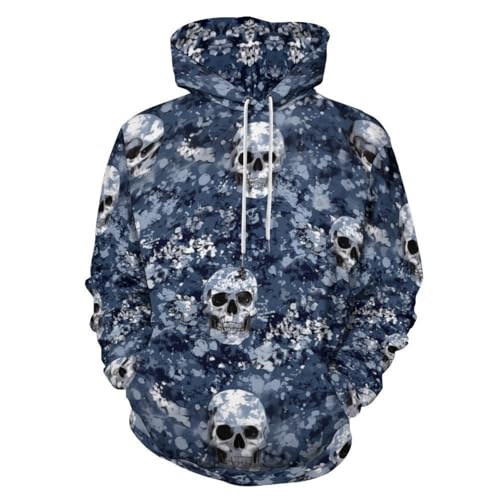 Unisex Jogging 3D Jogginganzug Skull Jogginganzug für Herren Pullover Hoodie Herren Damen Kapuzenpullover Pullover Langarm Sweatshirt S-6XL (Style 1#,3XL) von Generic