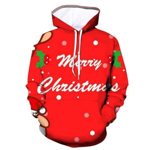 Unisex Weihnachten Kapuzenpullover Trainingsanzug Weihnachten Herren Jogginganzug Winteranzug Sportanzug Für Männer Trainingsanzug Gym Freizeitanzug S-6XL (Style 1#,5XL) von Generic