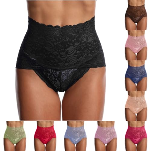 Unterhosen Damen Spitze Sexy Unterwäsche für Frau Weiche und Bequem Slip Damen Brazilian Boxershorts Damen Schlüpfer Hohe Taille Unsichtbar Bauchkontrolle von Generic