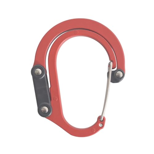 Verschlusskarabiner | Robuster D-förmiger Karabiner-Schlüsselanhänger aus Aluminium | Um 360° drehbarer Cliphaken mit gefalteten Gelenken, tragbarer Mehrzweckhaken für Outdoor-Wandern, Reisen, Fitness von Generic