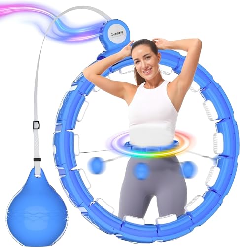 Verstellbarer Smart Hula Hoop für Fitness & Gewichtsreduktion, Tragbarer Hula Hoop Reifen mit Massagefunktion, Leise, Ideal für Bauchtraining & Cardio, Geeignet für Erwachsene & Anfänger (Blau) von Generic