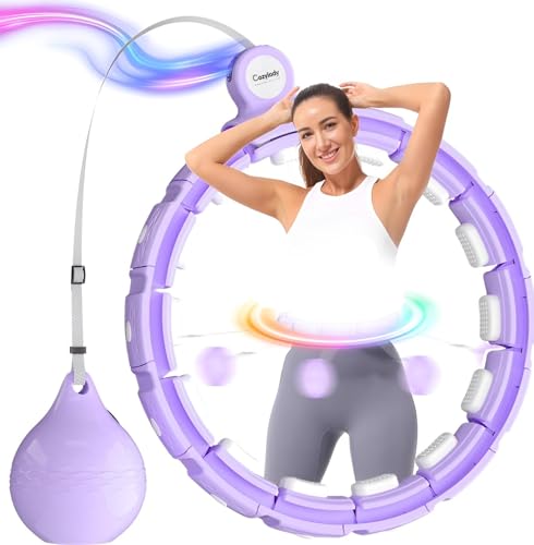 Verstellbarer Smart Hula Hoop für Fitness & Gewichtsreduktion, Tragbarer Hula Hoop Reifen mit Massagefunktion, Leise, Ideal für Bauchtraining & Cardio, Geeignet für Erwachsene & Anfänger (Lila) von Generic