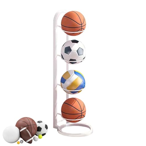 Vertikale Ballaufbewahrung, Ball Lagerregal Aufbewahrungsregal - Basketballhalter Aus Metall, Ballständer Stehendes Ballregal, Eisen-Volleyball-Organizer-Ständer, Multifunktionales Mehrschichtiges von Generic