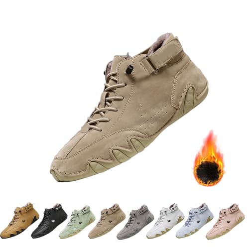 Vogany Arch Support Orthopedic Sneakers for Men Women, Winter Fleece Warm Snow Boots, Comfortable Walking Flats Waterproof (40,Khaki) von Generic