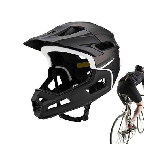 Vollgesicht Fahrradhelm - Abnehmbare Innenschale Und Schirm Mountain Helm | Einstellbare Schutzausrüstung mit Stoßdämpfer für Radfahrer Professionelle Anfänger Vollgesicht Fahrradhelm - Abnehmbare Innenschale Und Schirm Mountain Helm | Einstellbare Schutzausrüstung mit Stoßdämpfer für Radfahrer Professionelle Anfänger von Generic