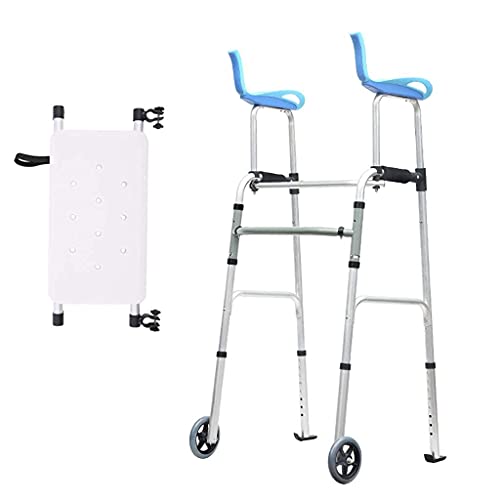 Walkers for Seniors Walking Frame Aluminum Walking Aids Foldable Adjustable Walker with Seat Suitable for The Elderly Disabled rollator Walker, Durable Mobility Aid (B von Generic