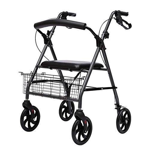 Walking Frame Four-Wheeled Walker, Old Man Grocery Shopping cart, Foldable, Maximum Load-Bearing 100KG von Generic