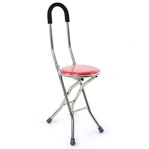 Walking aids Gehstock, Gehstock-Sitz, Klapphocker/Stuhl, Wechselstöcke, 4-beinig, atmungsaktiv, Leichter Legierungsrahmen, statische Belastung: 180 kg, Rutschfester Gehstock mit Krankenhaus Walking von Generic