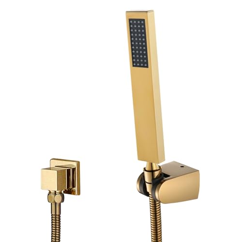 Wall Lights Handbrause, Hochdruck-Handbrause aus massivem Messing, an der Wand montierte Handbrause mit 59-Zoll-Schlauch und Duschhaken, Roségold (Gold) Wall lamp von Generic