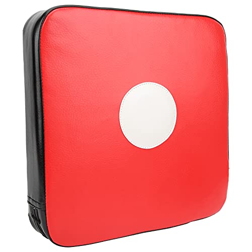 Wand-Stanzpolster, an der Wand Montierter Boxsack 30 X 30 X 5 cm, PU-Leder, an der Wand Montiert, Verstellbares Box-Zielpolster, Stanz-Wandpolster, Roter + Weißer Kreis für von Generic