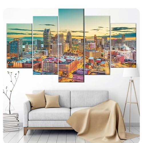 Wandkunst Leinwandgemälde Stadtlandschaft Sonnenuntergang Poster Moderne Wohnzimmer Schlafzimmer Heimdekoration Modulare Bilder - 30X40 30X60 30X80cm Ungerahmt von Generic