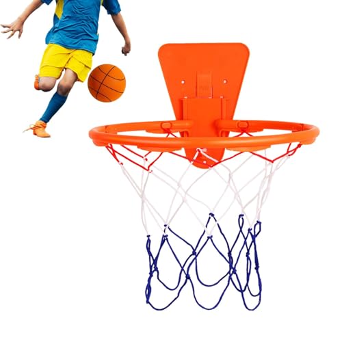 Wandmontierter Basketballkorb – hängendes Basketballtor, Indoor-Basketballkorb | Basketballkorb Ever Fit Standsystem, Rückwand-Nylonnetz, extrem leises Erlebnis-Basketballtor von Generic