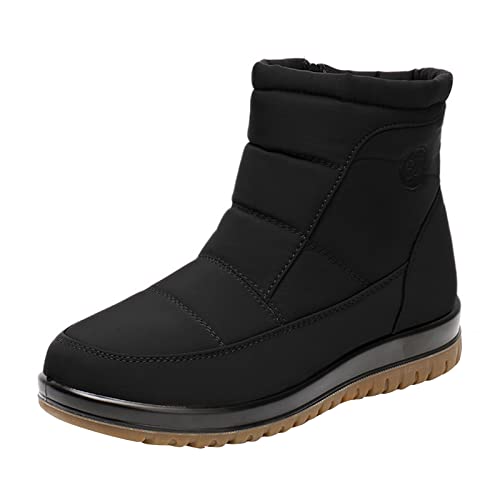 Warme Damen-Schneestiefel mit flachem Boden, rutschfeste, atmungsaktive Stiefel, Freizeitschuhe, modische Skistiefel mit weichem Boden von Generic