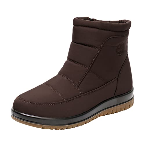 Warme Damen-Schneestiefel mit flachem Boden, rutschfeste, atmungsaktive Stiefel, Freizeitschuhe, modische Skistiefel mit weichem Boden von Generic