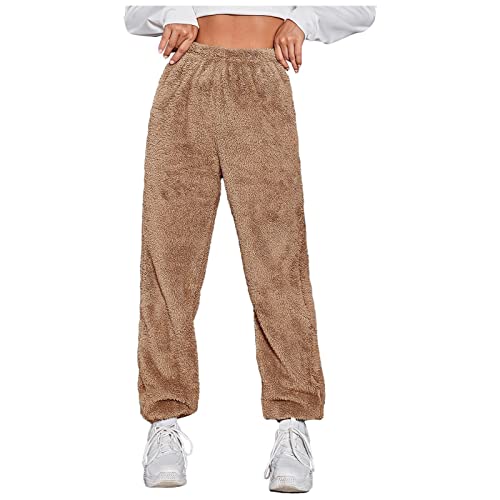 Warme Hose Damen Winter Fleece Elegant Lang Freizeithose Warm Gefüttert Pyjamahose Flauschig Teddyhose Fleece Hosen Sporthose Warme Haushose Thermal Pants Yogahosen Winter Thermohose von Generic