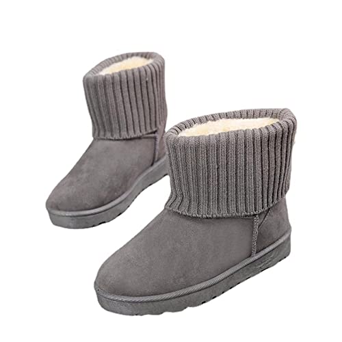 Warme und praktische Winterschuhe Damenschuhe Damen-Schneestiefel Flache Kurze Damen-Schneestiefel Stretch-Strickwolle Pelzgefütterte Stiefel Warme Winter-Knöchelschuhe für Damen von Generic