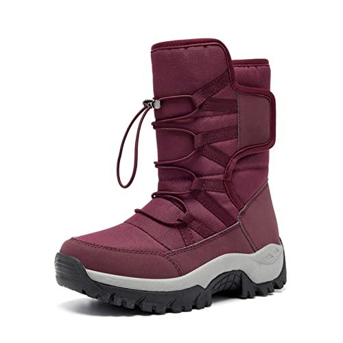 Warme und praktische Winterschuhe Damenschuhe Winter-Damenstiefel Thermo-Sportschuhe Schwarze Stiefeletten wasserdichte Schneestiefel Damen-Thermofell von Generic