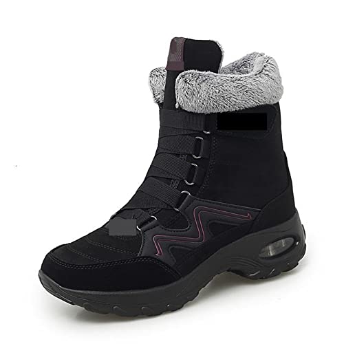 Warme und praktische Winterschuhe Motorradstiefel Winterleder-Damenstiefel Hochwertige warme Schneestiefel Bequeme Damen-Stiefeletten wasserdichte Outdoor-Sportschuhe. von Generic