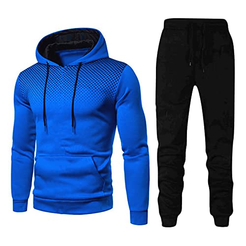 Warmer Jogginganzug Herren Winter Plüsch Trainingsanzug Herren Fleece Hausanzug Herren Winter Gefüttert und Warm Jogginganzug Herren Innen Mit Fell Kapuzenjacke Jogginghose Bekleidungsset 2-Teilig von Generic