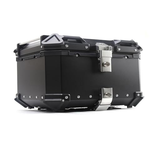 Wasserdicht Motorrad Top Box Universal Motorrad Heckkoffer Reisen Motorradkoffer Helm Aufbewahrungskoffer Motorrad-Heckkasten Aluminium-Topcase Motorrad Kofferraum(Schwarz,45L) von Generic