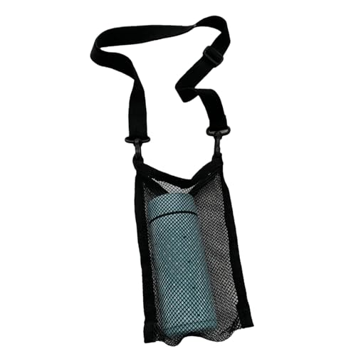 Wasserflasche Tasche - Faltbare Netztasche mit Schultergurt - Wasserflasche Ärmel für Outdoor Freizeit, Sport Gym, blacks, Refer to , Unisex von Generic