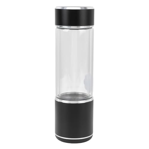 Wasserstoff-Wasserflasche, 1600ppd, Hochkonzentriert, 300 Ml Wasserstoffreicher Wasserbecher Unten für Zuhause, Büro, Outdoor (Black) von Generic