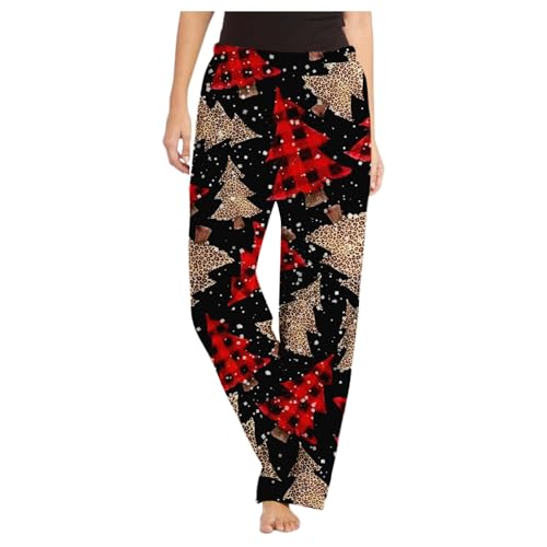 Weihnachts Hose Damen High Waist Jogginghose mit Cinch-Bottom und Taschen Weihnachten Bedruckte Baggy Lange Freizeithose Baumwolle Casual Sporthose Lose Winter Sweatpants Reitleggings Damen von Generic