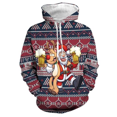 Weihnachts Kapuzenpullover Herren Herren Weihnachtspullover Ugly Christmas Sweater Herren Weihnachtspullover Weihnachten Weihnachtspulli Hoody Weihnachtshoodie von Generic