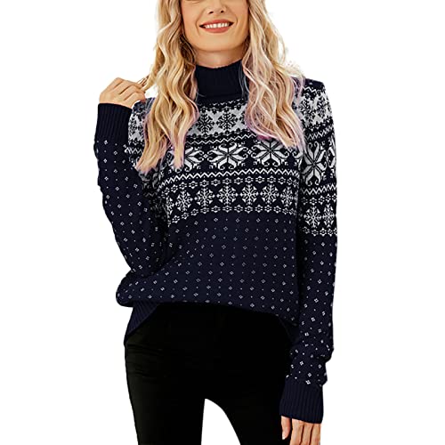 Weihnachtspullover Damen, Fleecepullover Damen Weiches, Weihnachts Cartoon-Animations Druck Rundhals Christmas Pullover Große Größen Kuschelig Weihnachten Pullover Weihnachts Oberteile Für Frauen von Generic