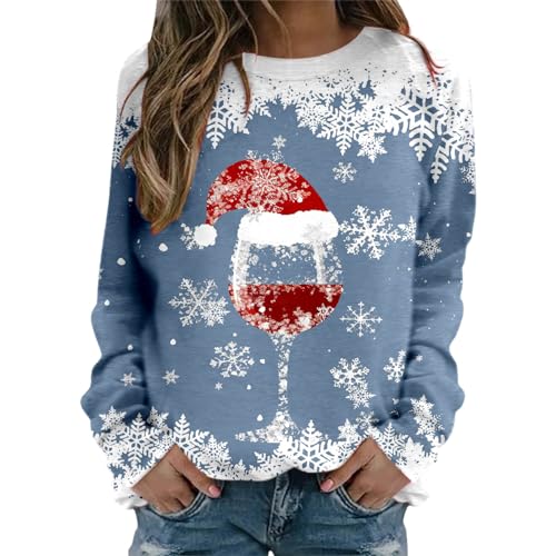 Weihnachtspullover Damen,Damen Pullover Weihnachten Sweatshirt Rundhals Weihnachtspulli Elegant Weihnachten Pullover Damen Winter Weihnachts Pullis Pullover Mit Weihnachtsmotiven von Generic