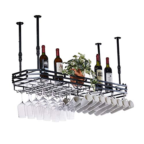 Weinregale Metall-Weinregal-Einsatz, Glasrahmen, hängendes Weinregal, umgedrehter Glashalter, Weinglas-Aufhänger, kreativer hoher Getränkehalter, Getränkehalter, L150 x B35 cm von Generic