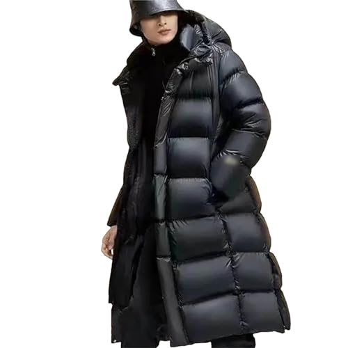 Weiße Ente verdicken Daunenmäntel Herren Winter schwarz Lange Kapuze lässige Oberbekleidung Strickjacke warme Jacke von Generic