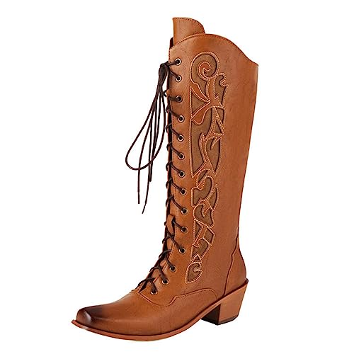 Western-cowboystiefel für Damen, mittelhohe Stiefel, Kniehohe Combat-Reitstiefel, Flache, Halbhohe Stiefel mit niedrigem Absatz für Damen Household faucets von Generic