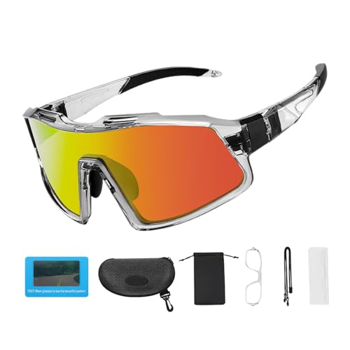 Winddichte Laufbrille, bunte polarisierte Fahrradbrille,Sport-Sonnenbrille zum Reiten - Winddichte Bergbrille zum Laufen, Wandern, Angeln, Radfahren von Generic