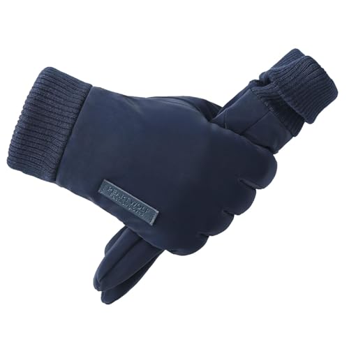 Winter-Fahrhandschuhe, Thermohandschuhe Herren - Touchscreen-SMS-Handhandschuhe,Verdickte, schneeisolierte Handschuhe, wasserdichte SMS-Fäustlinge, warm für kaltes Winterwetter von Generic