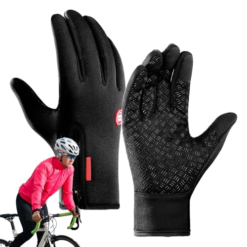 Winter-Fahrradhandschuhe,Winter-Fahrradhandschuhe - Winddichte Thermohandschuhe | Warme Vollfinger-Fäustlinge, Winter-Reithandschuhe für draußen von Generic