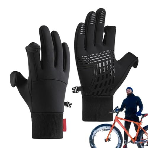 Winter-Fahrradhandschuhe – Damen-Winterhandschuhe, Touchscreen-Fahrradhandschuhe | Wonderful Present 2 Fingerlose, Rutschfeste Winterhandschuhe Mit Flip-Design, Outdoor-Aktivitäten, Warme Laufhandschu von Generic