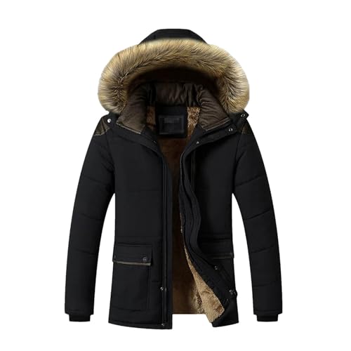 Winter Herren Warme Baumwolle Outdoor Casual Winddicht Warm Halten wasserdichte Verdickte Baumwolle Jacke Abnehmbare Kapuze Jacke von Generic