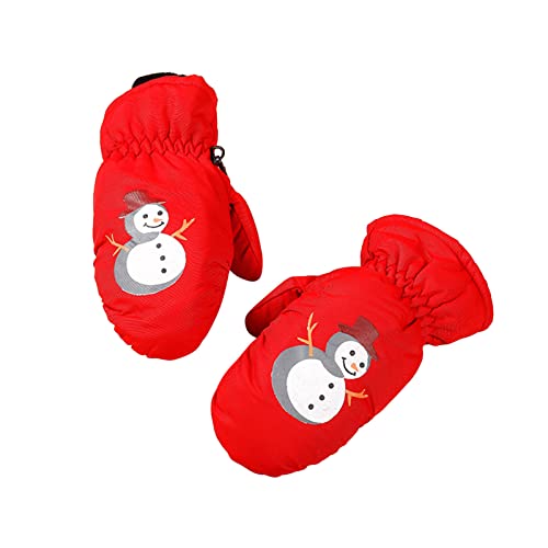 Winter Kinderhandschuhe für Mädchen Jungen Skihandschuhe Kinder Winterhandschuhe Wasserdicht Fäustlinge Handschuhe Atmungsaktiv Warm, 2 bis 10 Jahren (Red, 2-5 Jahre) von Generic