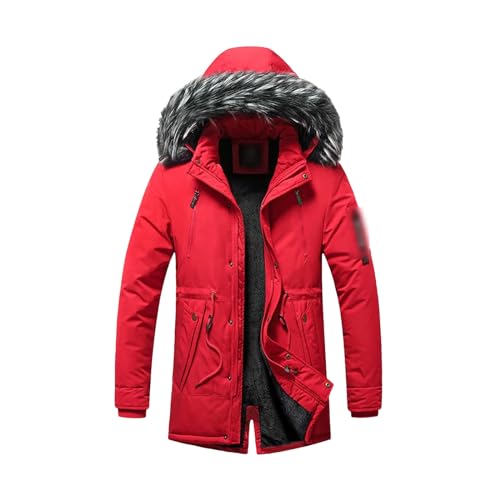 Winter Männer Warme Jacke Baumwolle Winddicht Casual Parkas Jacke Mantel Pelz Kragen Verdicken Outwear Abnehmbare Hut Jacke von Generic