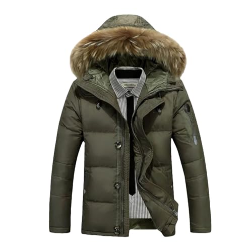 Winter Warme Männer Verdickte Fleece Daunenjacke Daunenmantel Jacke Weiße Ente Pelzkragen Mit Kapuze Daunenparkas von Generic